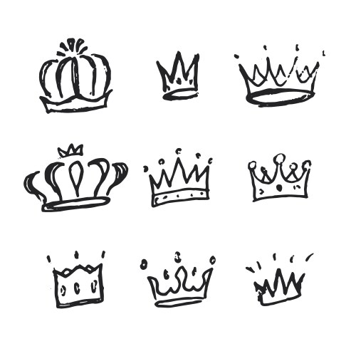 Hand-Drawn Crown Sketch Vector Image