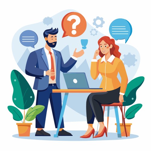 Question and answer qa session faq frequently vector image