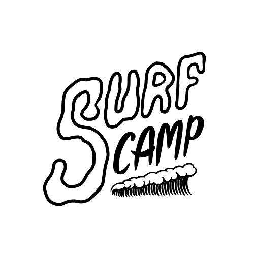 Surfing lettering sign summer surf surface water Vector Image