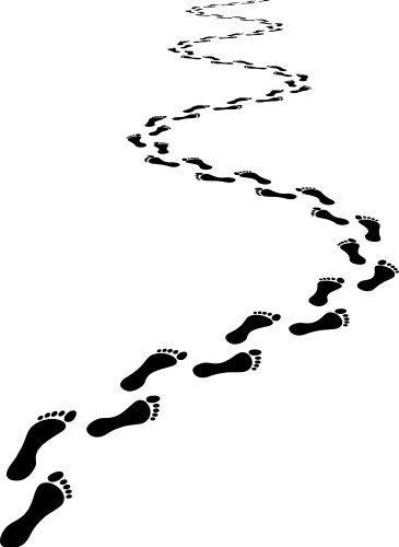 Foothpath Vector Footsteps Turning Left – Royalty-Free Vector | VectorStock