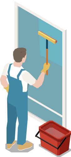 Cleaning works isometric flowchart Royalty Free Vector Image