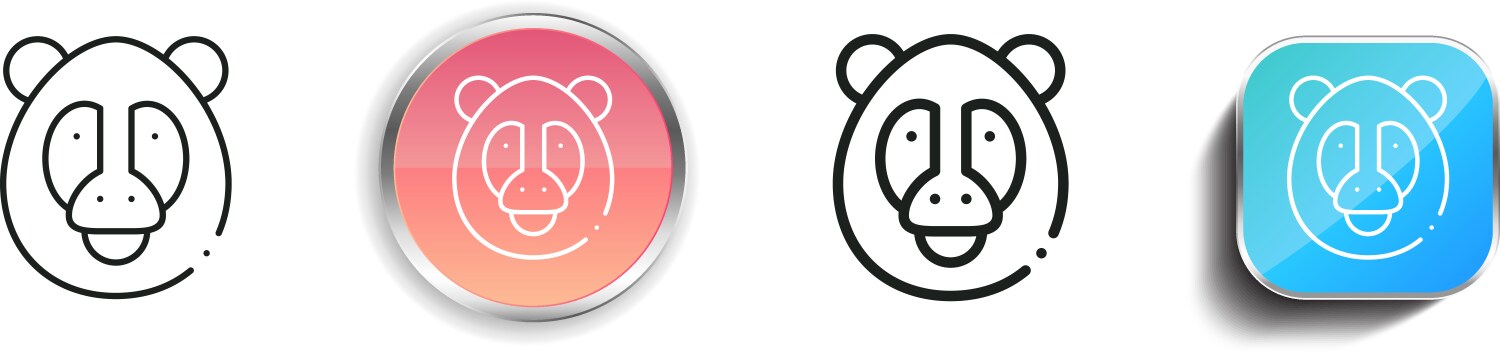 Mandrill icon thin linear regular and button vector image