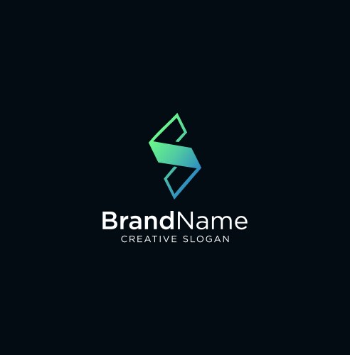 Simple letter s roll paper logo design line art Vector Image