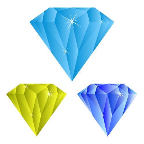 3d diamond iconmultiple colours Royalty Free Vector Image