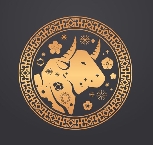 Chinese Ox Zodiac New Year Bull Vector Image