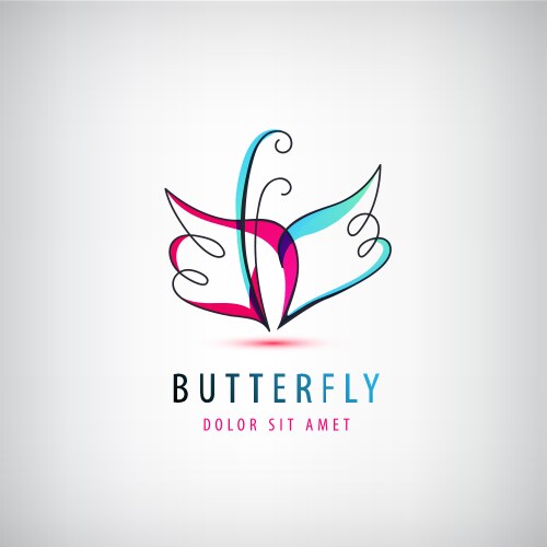 Elegant Butterfly Logo Vector Image
