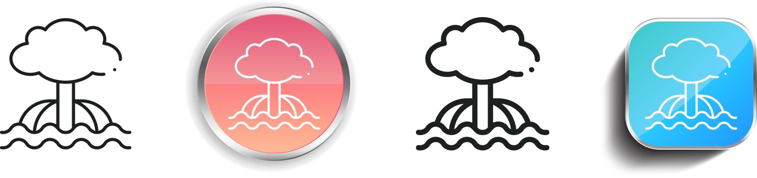 Mangrove icon thin linear regular and button vector image