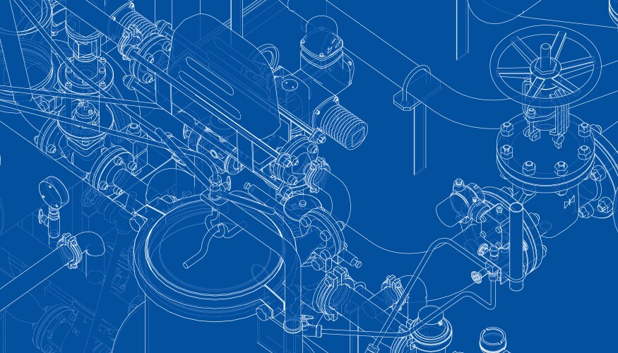 Valves and other industrial equipment vector image