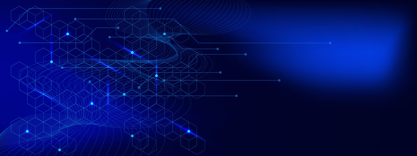 Abstract hexagon pattern with wave flow vector image