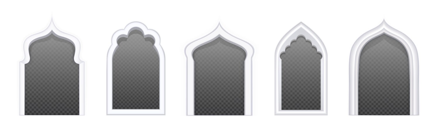 Ramadan arch windows arabian window shape Vector Image