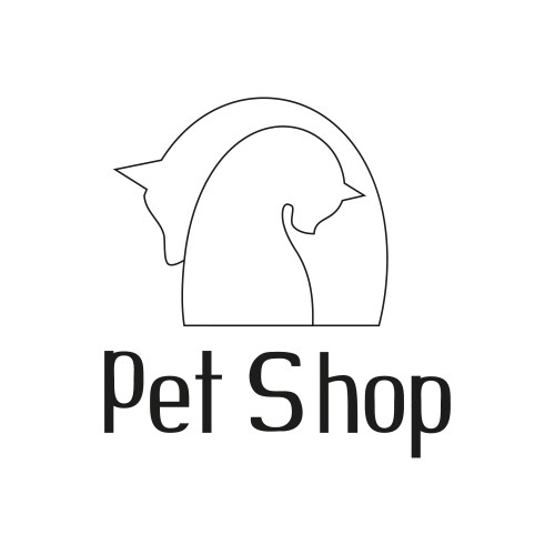Cat and dog tender embrace sign for pet shop logo Vector Image