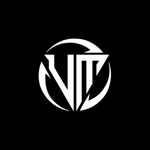 Aa logo with circle rounded negative space design Vector Image