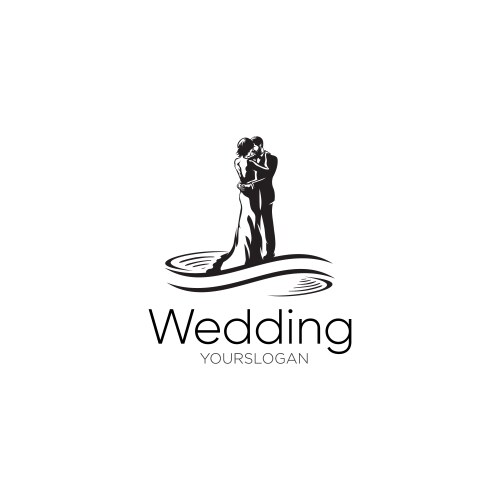 Silhouette of elegant wedding dress Royalty Free Vector
