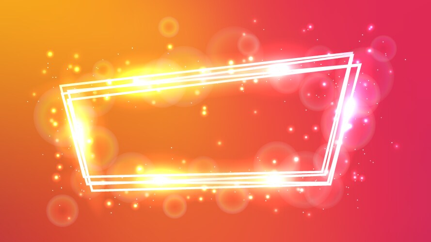 Neon frame with shining effects and sparkles vector image