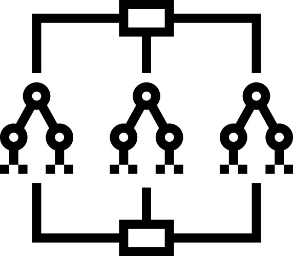 Random forest algorithm line icon vector image