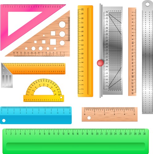 ruler school stationery maths measurement vector image