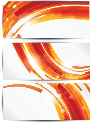 set of abstract colorful web headers and cards vector