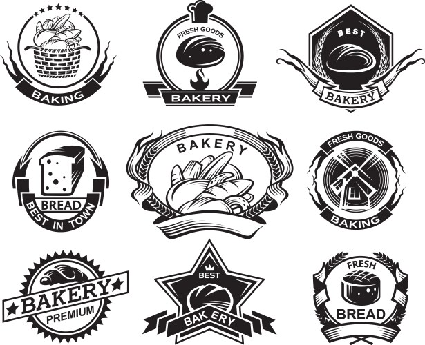 Bakery labels set Royalty Free Vector Image - VectorStock