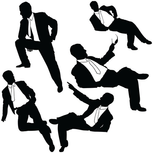 Business Relaxing Silhouettes Vector Image