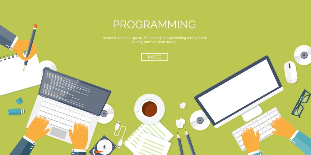 Web hosting or programming concept Royalty Free Vector Image