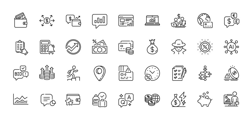 Web report loyalty program and inflation line vector image