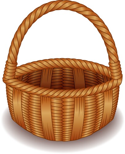 Realistic wicker basket set Royalty Free Vector Image