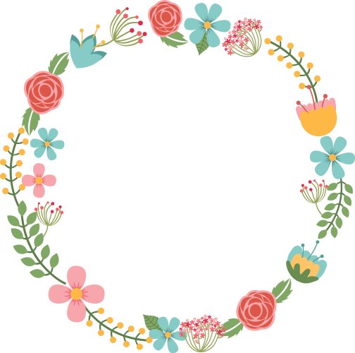 Floral Wreath Decoration Vector Image