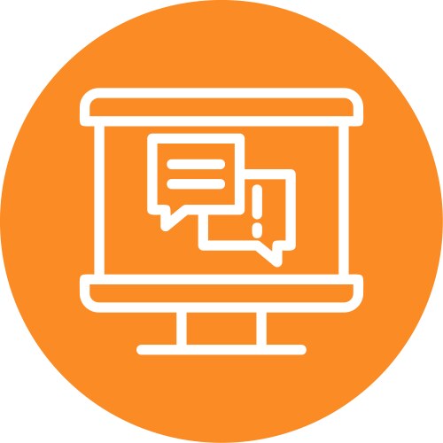 Qa session line circle style icon design vector image