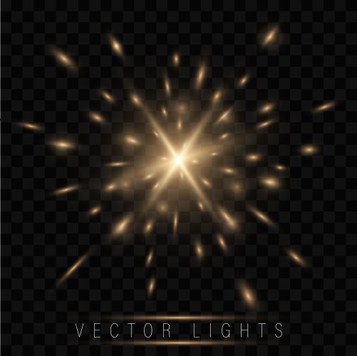 glow light effect star burst vector image