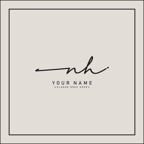 NH Initial Signature Logo Template Vector Image