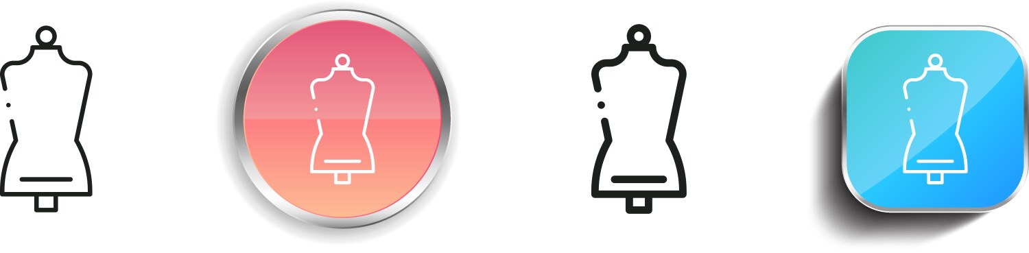 Mannequin icon thin linear regular and button vector image