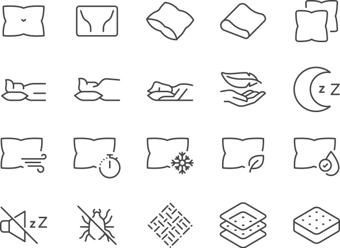 Pillow Icon Collection Vector Image