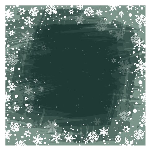 christmas dark green background with snowflakes vector image