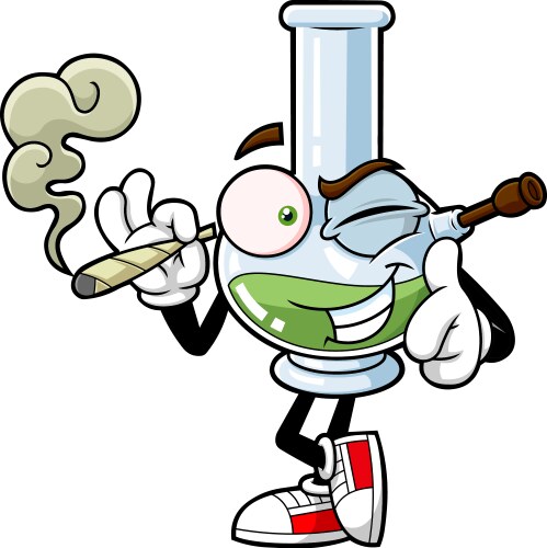 Marijuana bong cartoon character Vector Image