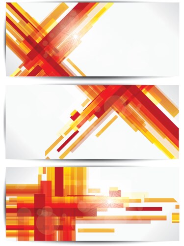 Set of abstract colorful web headers and cards vector image