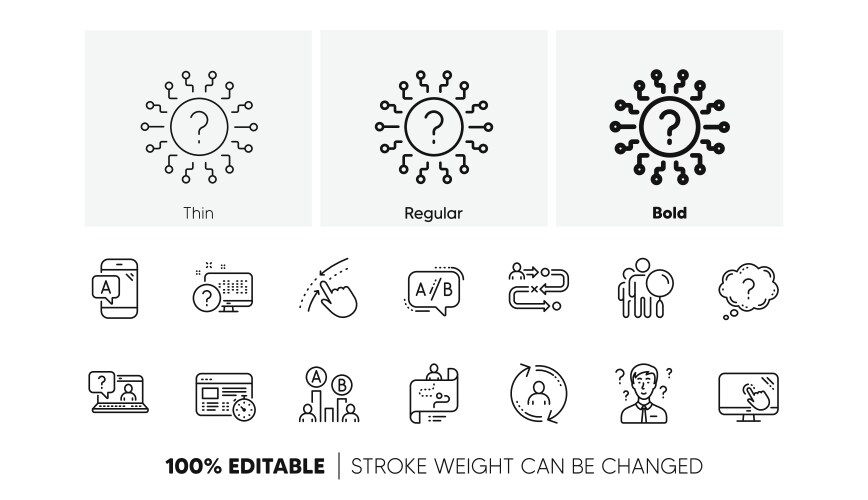 Ux line icons ab testing journey path map vector image