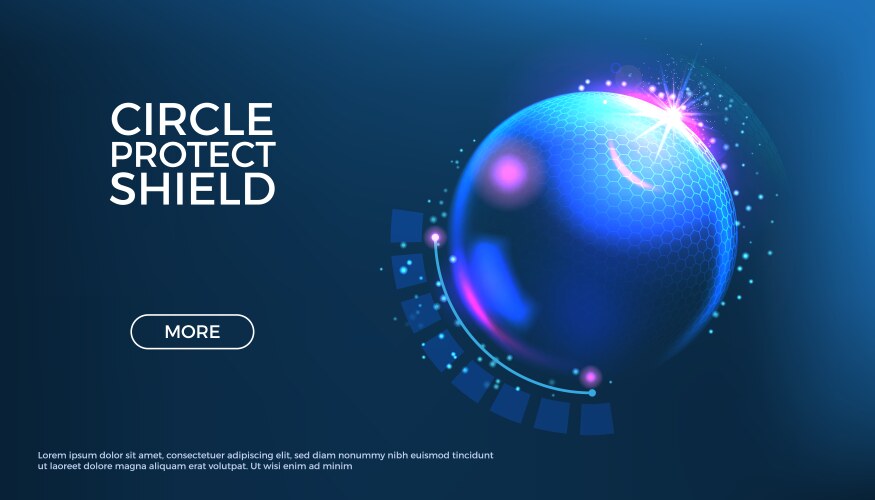 Circle protect shield bubble effect force field vector image