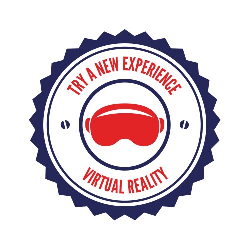 isolated vr headset logotype virtual reality vector image