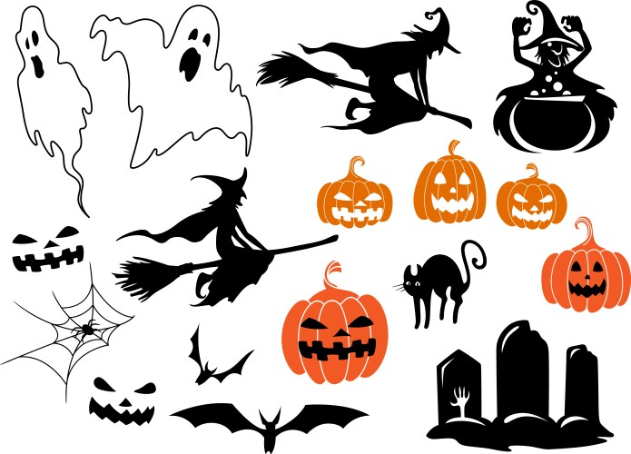 Halloween Spooky Elements Vector Image