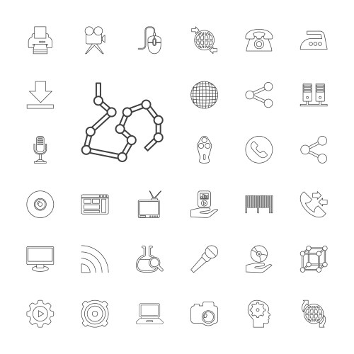 33 technology icons vector image