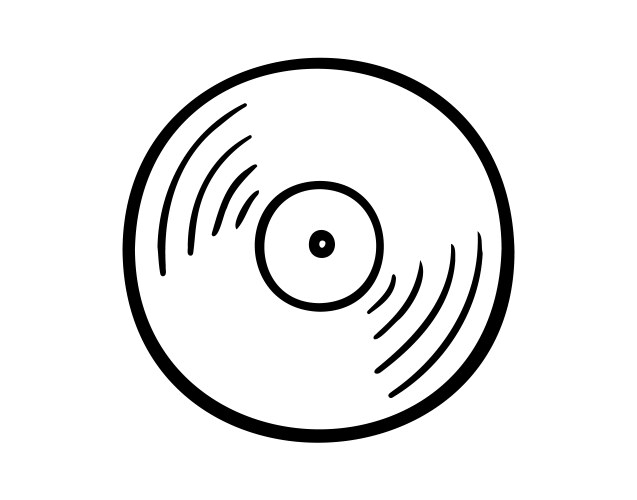 Vinyl gramophone record doodle hand drawn icon Vector Image
