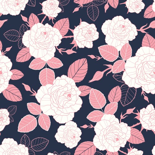 Vintage Pink Rose Pattern Vector Image