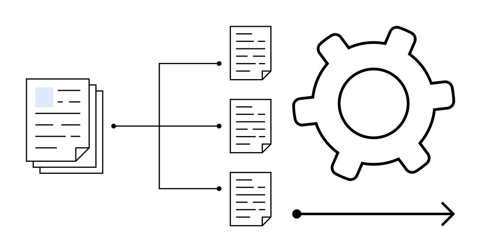 Document workflow automation with process vector image