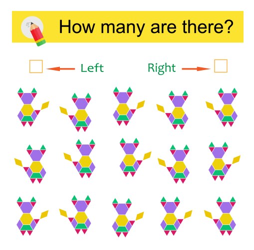 How many triangles are there math game for kids Vector Image