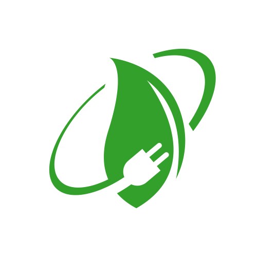 Green energy renewable electricity logo Royalty Free Vector