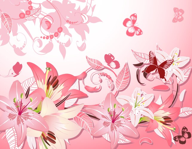 Floral Romance Vector Image
