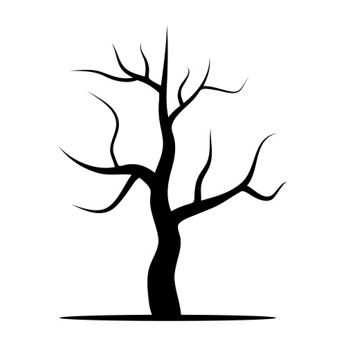 Dry tree silhouette Royalty Free Vector Image - VectorStock