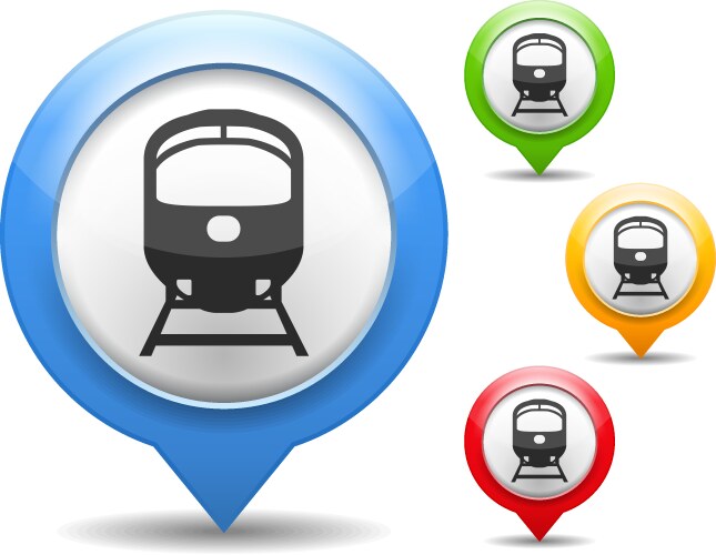 Train station map pin location Royalty Free Vector Image