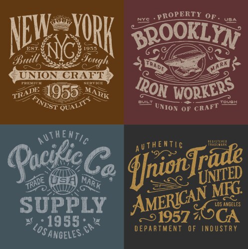 Vintage Workwear & Apparel Set Vector Image