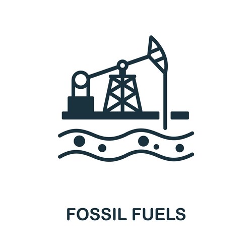 Fossil fuels icon monochrome simple element from Vector Image